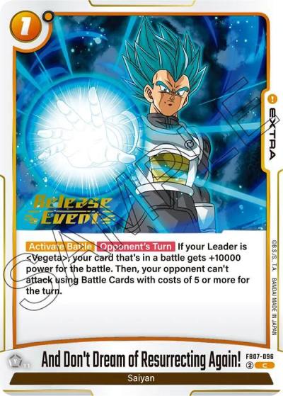 And Dont Dream of Resurrecting Again FB07-096 Wish For Shenron Release Event Cards Fusion World card