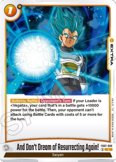 And Dont Dream of Resurrecting Again FB07-096 Wish For Shenron Fusion World card