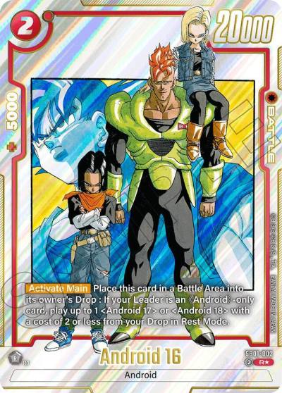 Android 16 Alternate Art SB01-002 Manga Booster 01 Fusion World card