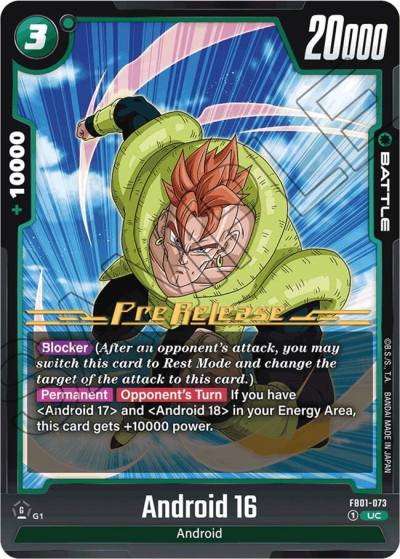 Android 16 FB01-073 Awakened Pulse Pre-Release Cards Fusion World card