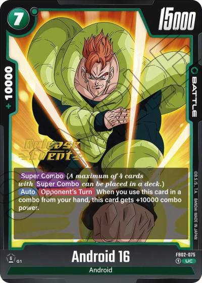 Android 16 FB02-075 Blazing Aura Release Event Cards Fusion World card