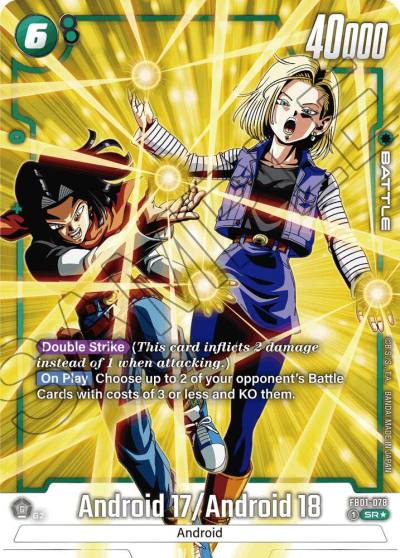 Android 17 Android 18 Alternate Art FB01-078 Awakened Pulse Fusion World card