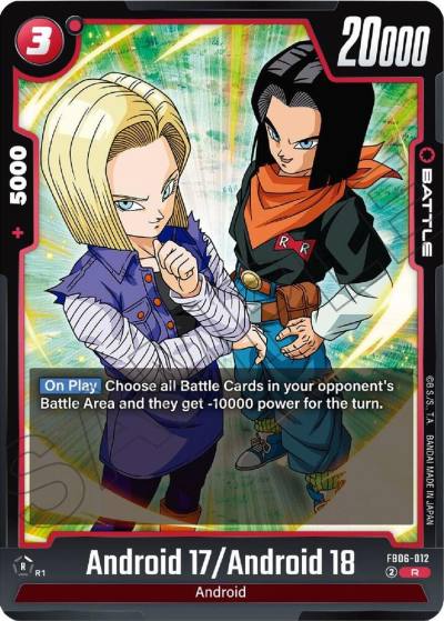 Android 17 Android 18 FB06-012 Rivals Clash Fusion World card