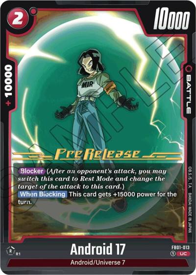 Android 17 FB01-013 Awakened Pulse Pre-Release Cards Fusion World card