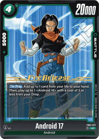 Android 17 FB01-077 Awakened Pulse Pre-Release Cards Fusion World card