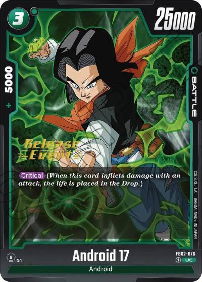 Android 17 FB02-076 Blazing Aura Release Event Cards Fusion World card