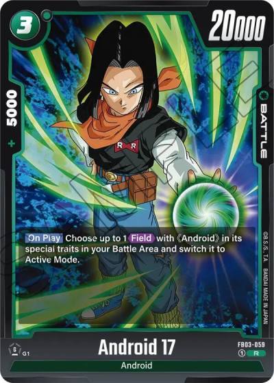 Android 17 FB03-059 Raging Roar Fusion World card