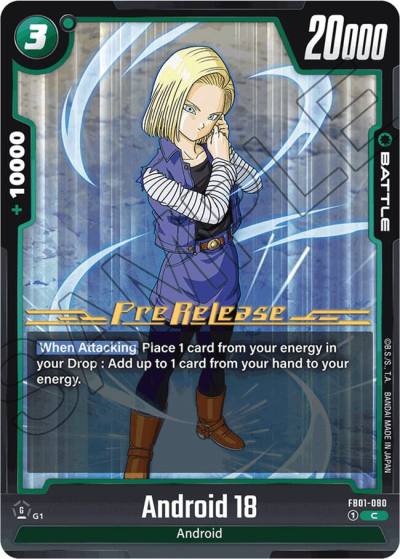 Android 18 FB01-080 Awakened Pulse Pre-Release Cards Fusion World card