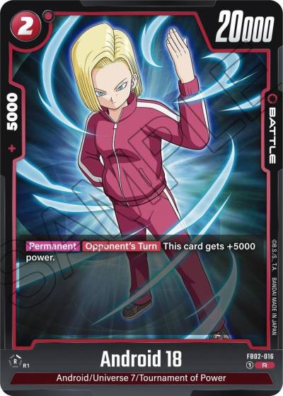 Android 18 FB02-016 Blazing Aura Fusion World card