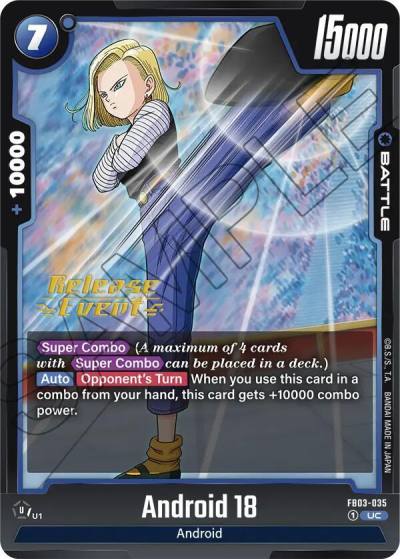 Android 18 FB03-035 Raging Roar Release Event Cards Fusion World card
