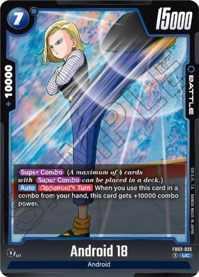 Android 18 FB03-035 Raging Roar Fusion World card
