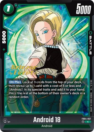 Android 18 FB04-057 Ultra Limit Release Event Cards Fusion World card