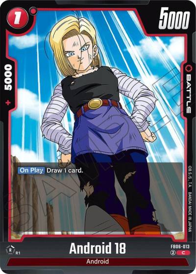 Android 18 FB06-013 Rivals Clash Fusion World card