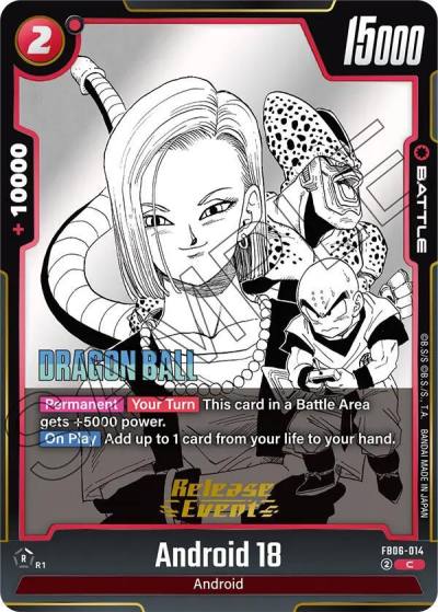 Android 18 FB06-014 Manga Booster 01 Release Event Cards Fusion World card
