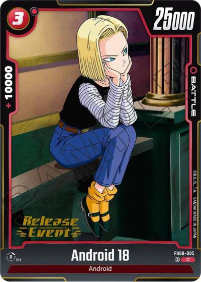 Android 18 FB08-005 Saiyan's Pride Release Event Cards Fusion World card