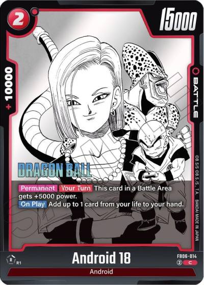 Android 18 Holofoil FB06-014 Manga Booster 01 Fusion World card
