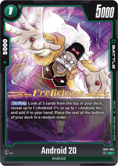 Android 20 FB01-083 Awakened Pulse Pre-Release Cards Fusion World card