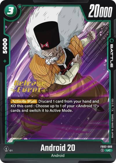 Android 20 FB02-080 Blazing Aura Release Event Cards Fusion World card