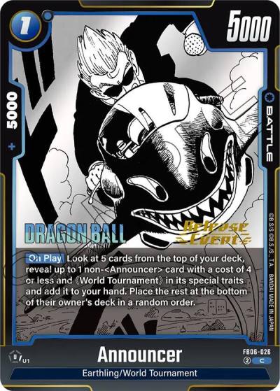 Announcer FB06-026 Manga Booster 01 Release Event Cards Fusion World card