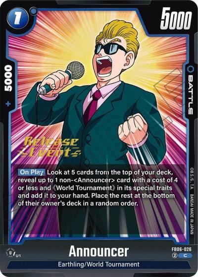 Announcer FB06-026 Rivals Clash Release Event Cards Fusion World card