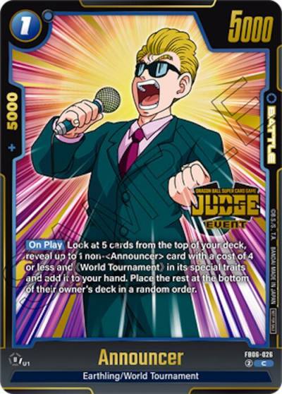 Announcer Judge Pack Event Judge 04 FB06-026 Tournament and Championship Promos Fusion World card