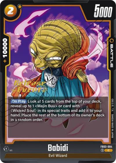 Babidi FB03-084 Raging Roar Release Event Cards Fusion World card