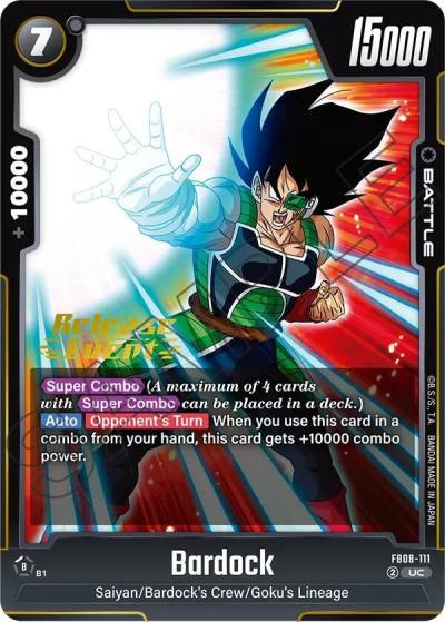 Bardock FB08-111 Saiyan's Pride Release Event Cards Fusion World card