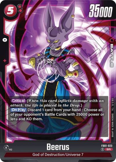 Beerus FB01-023 Awakened Pulse Fusion World card