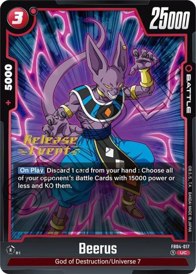 Beerus FB04-017 Ultra Limit Release Event Cards Fusion World card