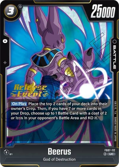 Beerus FB07-112 Wish For Shenron Release Event Cards Fusion World card
