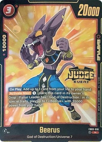 Beerus Judge Pack Event Judge 02 FB03-018 Tournament and Championship Promos Fusion World card