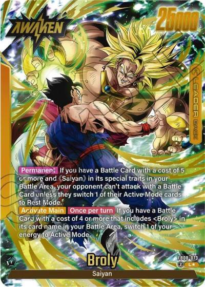 Broly Alternate Art FB08-073 Saiyan's Pride Fusion World card