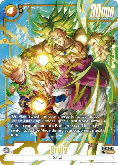 Broly Alternate Art FB08-087 Saiyan's Pride Fusion World card