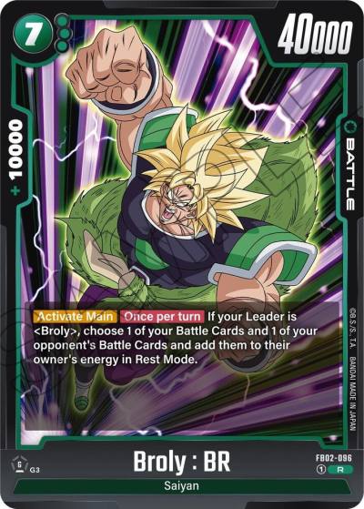 Broly BR FB02-096 Blazing Aura Fusion World card