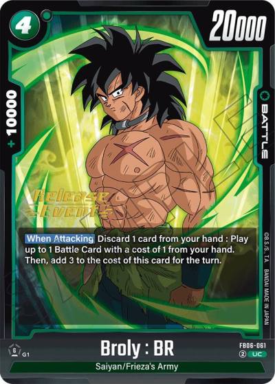 Broly BR FB06-061 Rivals Clash Release Event Cards Fusion World card