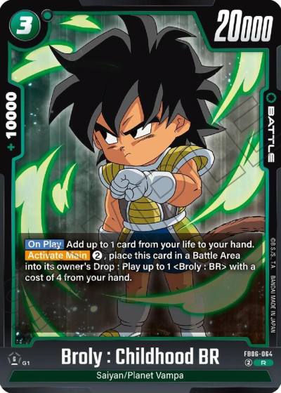 Broly Childhood BR FB06-064 Rivals Clash Fusion World card