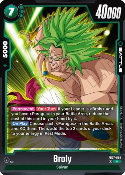 Broly FB07-068 Wish For Shenron Fusion World card