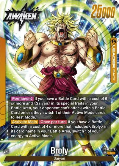 Broly FB08-073 Saiyan's Pride Fusion World card