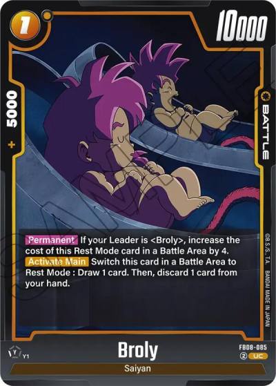 Broly FB08-085 Saiyan's Pride Fusion World card