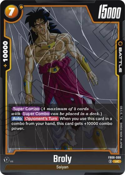 Broly FB08-088 Saiyan's Pride Fusion World card