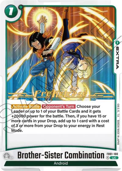 Brother Sister Combination FB01-100 Awakened Pulse Pre-Release Cards Fusion World card