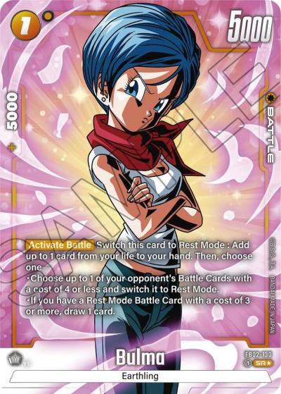 Bulma Alternate Art FB02-130 Blazing Aura Fusion World card