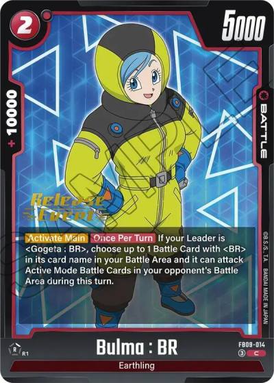 Bulma BR FB09-014 Dual Evolution Release Event Cards Fusion World card