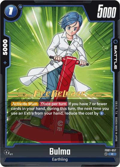 Bulma FB01-057 Awakened Pulse Pre-Release Cards Fusion World card