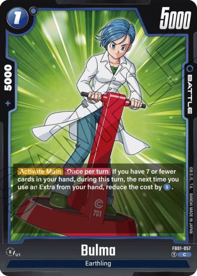 Bulma FB01-057 Awakened Pulse Fusion World card