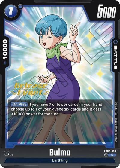 Bulma FB02-056 Blazing Aura Release Event Cards Fusion World card