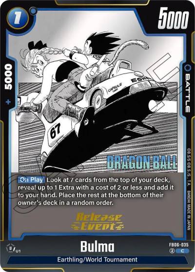 Bulma FB06-035 Manga Booster 01 Release Event Cards Fusion World card