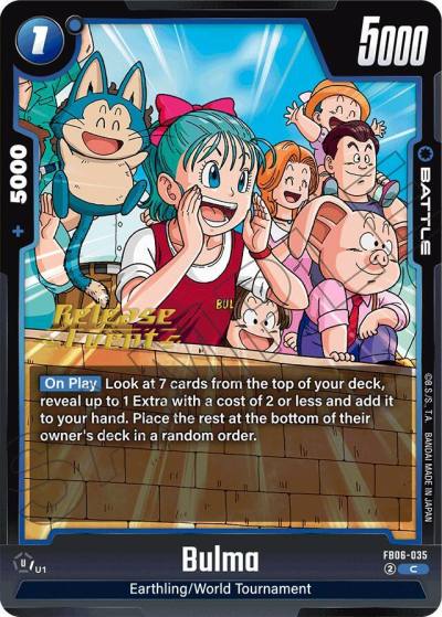Bulma FB06-035 Rivals Clash Release Event Cards Fusion World card