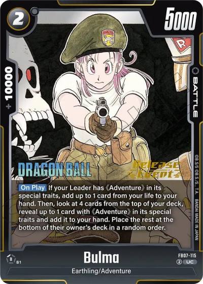 Bulma FB07-115 Manga Booster 02 Release Event Cards Fusion World card