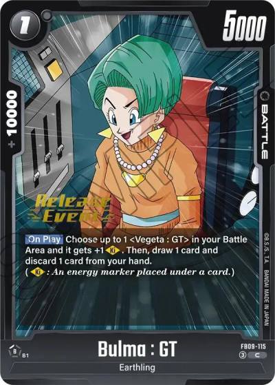 Bulma GT FB09-115 Dual Evolution Release Event Cards Fusion World card